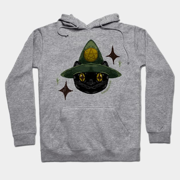 Bub, The Familiar Cat | Sticker Version Hoodie by ghostieking